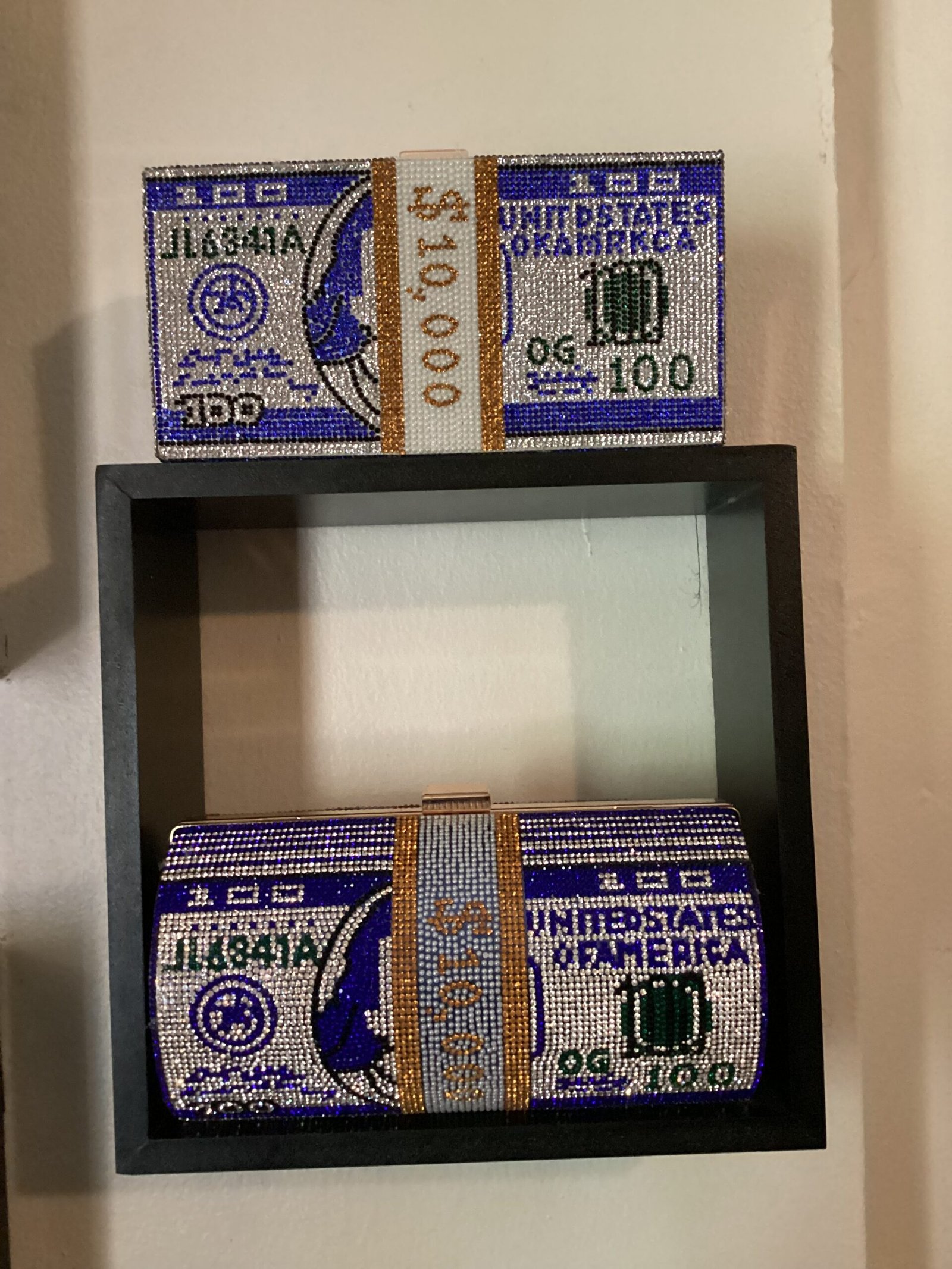 Pink Crystal $10,000 Money Clutch Handbag - Image 3