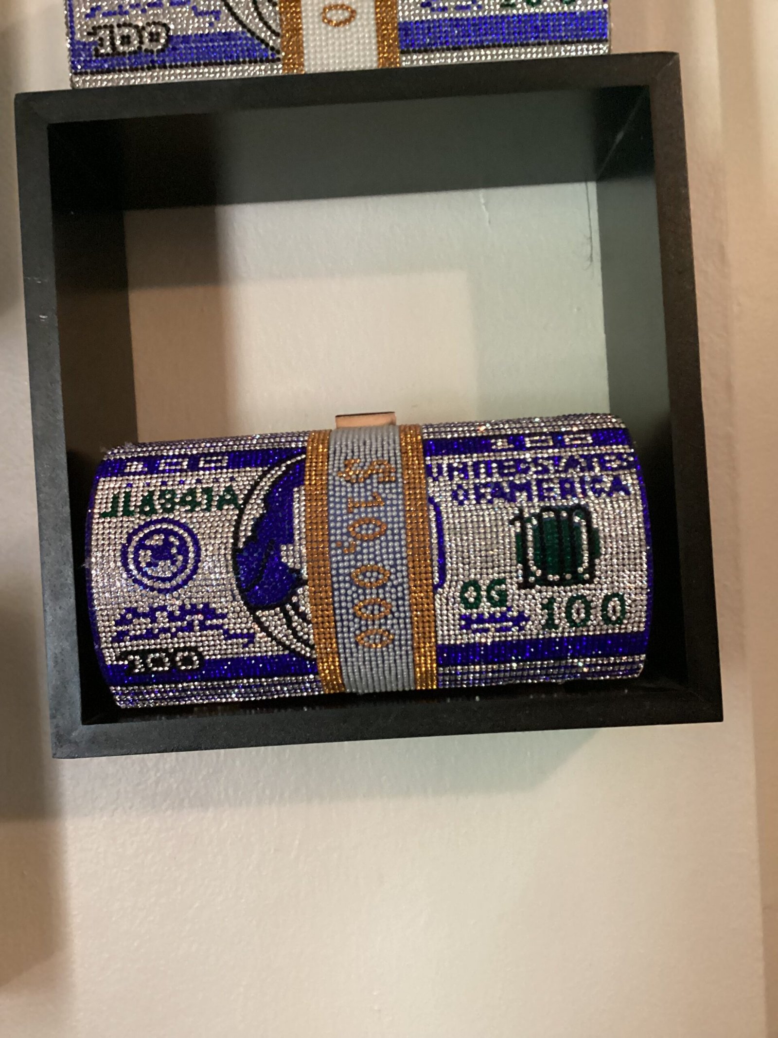 Pink Crystal $10,000 Money Clutch Handbag - Image 2