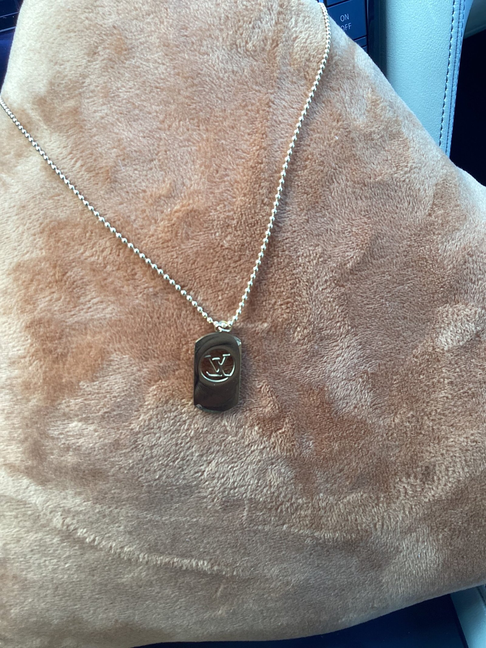 Luxury LV-Inspired Gold Pendant Necklace