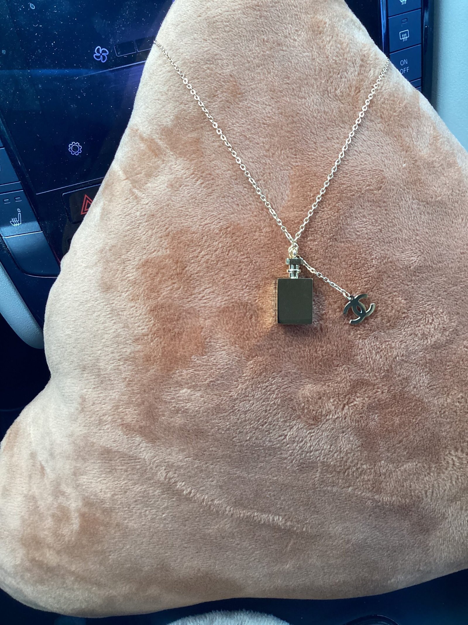 Chanel Perfume Bottle Pendant Necklace with CC Charm